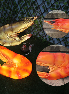 仿真玻璃钢餐厅发光生蚝河虾装饰