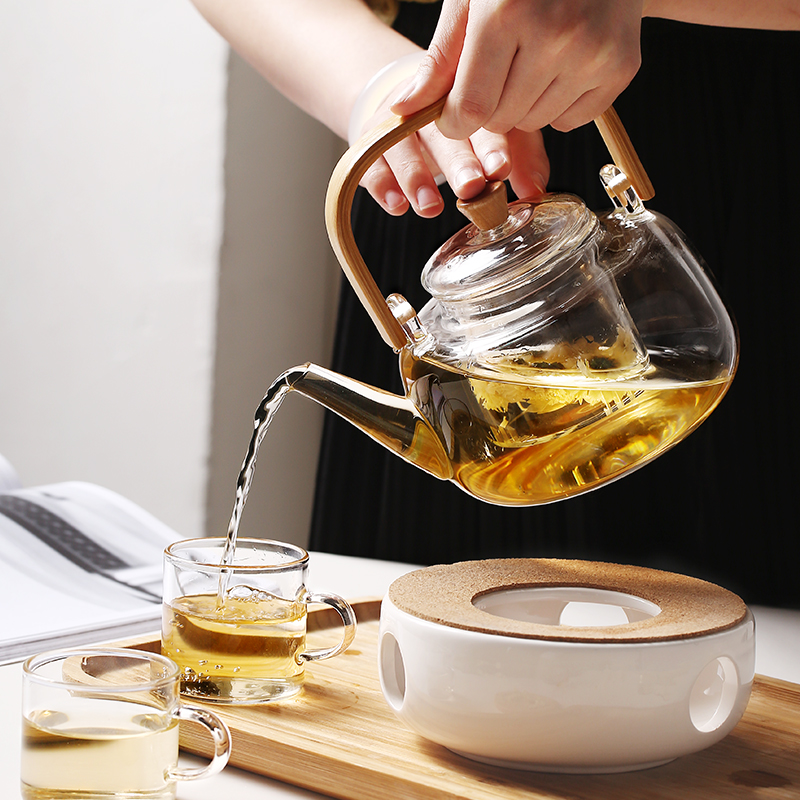 玻璃花茶壶套装水果煮煮茶炉烧水壶 光一家居花草茶具