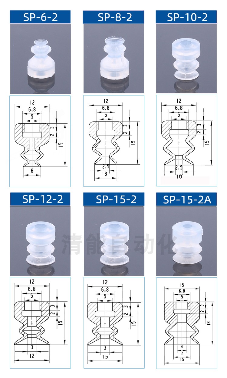 天行小吸盘SP吸嘴头三层气动硅胶橡胶工业机械手配件真空强力吸嘴 - 图0