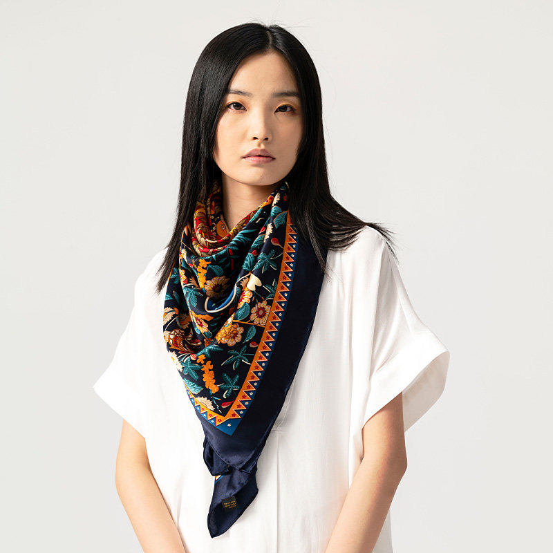 sigi新品复古法式桑蚕丝女士大方巾 丝界旗舰围巾/丝巾/披肩