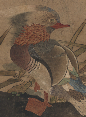 吕纪鸳鸯图客厅卧室挂画新中式国画装饰画非纯手绘花鸟画竖版卷轴