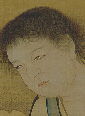 财神爷画像挂画刘海蟾过海图