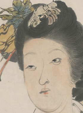 任伯年字画麻姑寿星图中堂画挂画装饰画客厅国画人物祝寿竖版卷轴