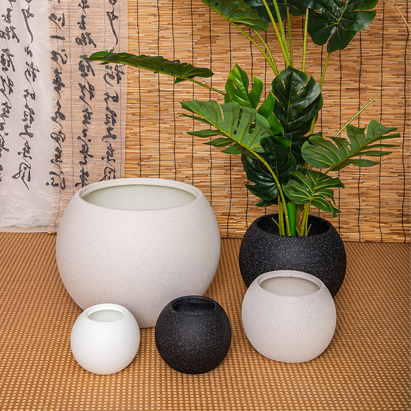 大肚圆球形大花盆简约轻奢高级感加厚树脂装饰盆百合竹橡皮树外套,淘宝优惠券,粉丝福利购,淘宝优惠卷
