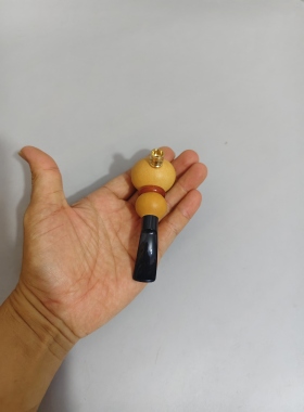 过滤烟嘴烟斗八宝粥带玛瑙环粗细两用文玩把玩手把件送男友烟袋