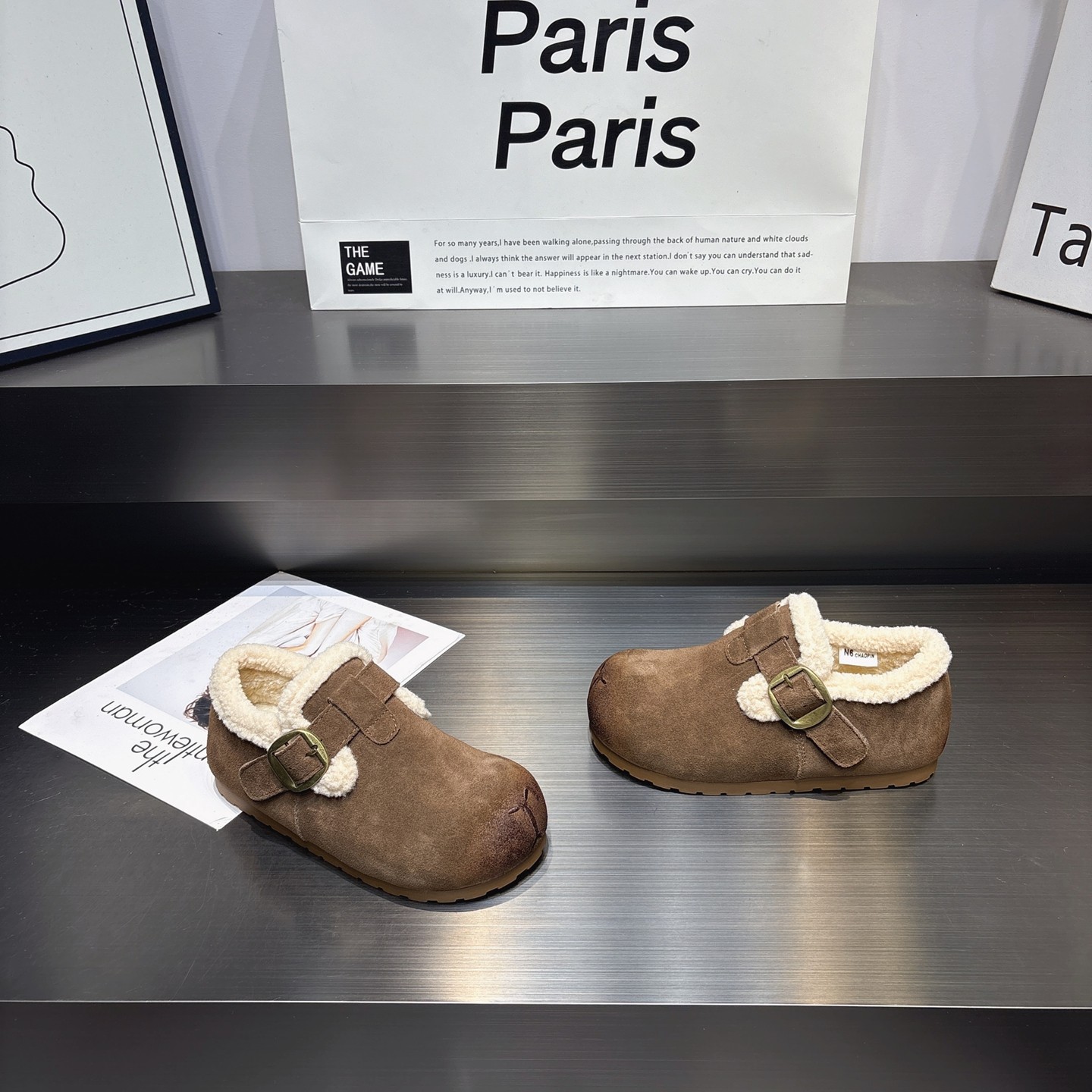 真皮丑萌厚底勃肯棉鞋女2025冬季新款百搭加绒加厚舒适保暖棉鞋女,淘宝优惠券,粉丝福利购,淘宝优惠卷