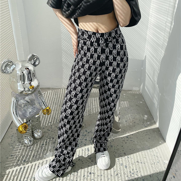 秋冬季 We11WD女款高端羊毛羊绒字母满印提花针织休闲裤长裤,淘宝优惠券,粉丝福利购,淘宝优惠卷