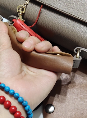 头层牛皮材质提手保护套小号