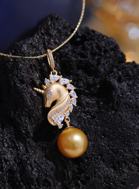 s925纯银微镶灵动小马吊坠配件