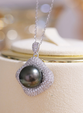 s925纯银精工二件套装戒指托吊坠