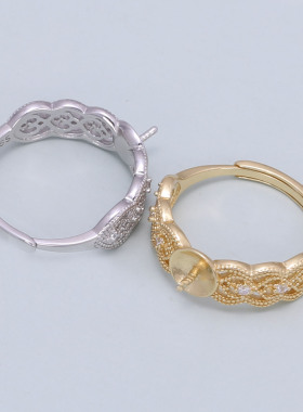 s925纯银经典气质蕾丝戒指托