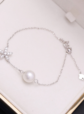 s925纯银精致小花闪亮实在配件