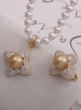 二件套装项链坠戒指s925纯银闪亮