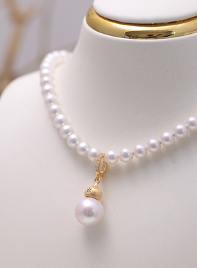 s925纯银精工麻纱葫芦项链坠耳扣