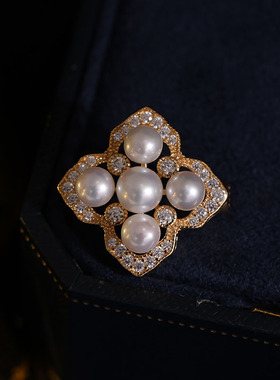 s925纯银菱形多珠胸花吊坠项链扣