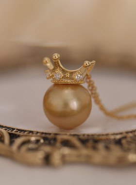 法式精致皇冠吊坠s925纯银复古