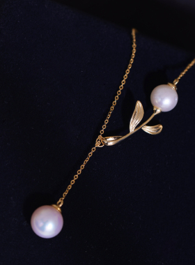 s925纯银简易式通孔叶子套链