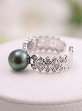 珍珠配件s925纯银镂空戒指托指环