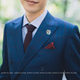Men's simple temperament suit metal accessories happy word