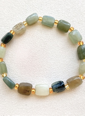 天然和田玉多宝手链女款单圈手串时尚百搭饰品礼物