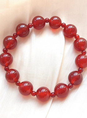 明星同款 天然红玛瑙手链女生款设计师高级感串珠手链手饰品