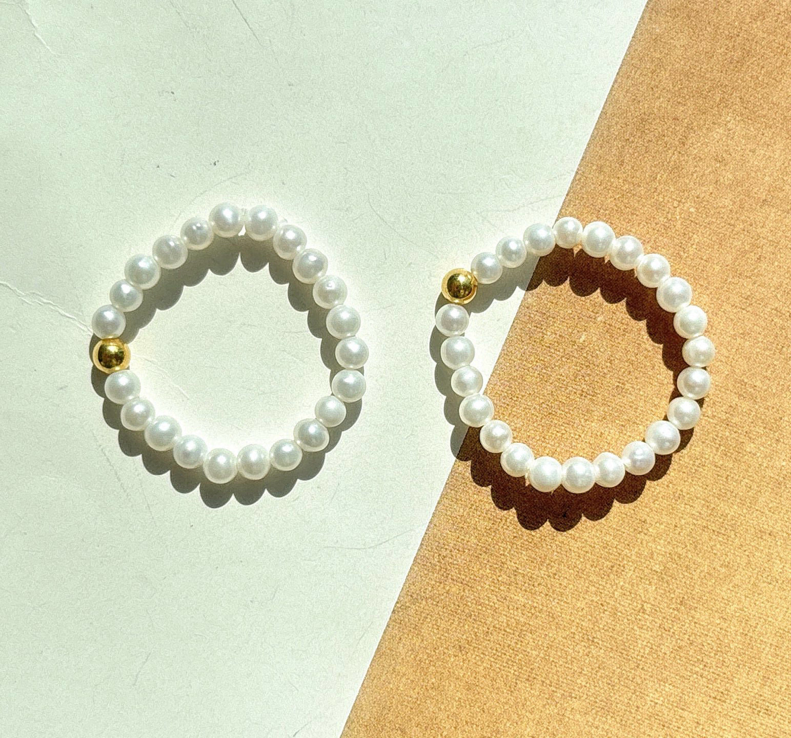 Natural freshwater pearl 18k gold ring women's pearl ring about 3mm