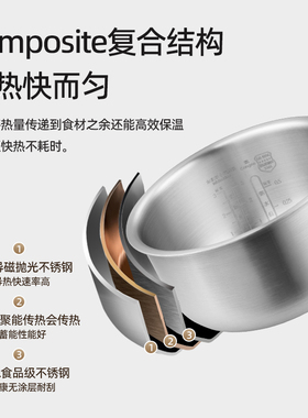 适用于福库1.6L升电饭煲316L不锈钢0涂层内胆CR-0352FR内锅胆配件
