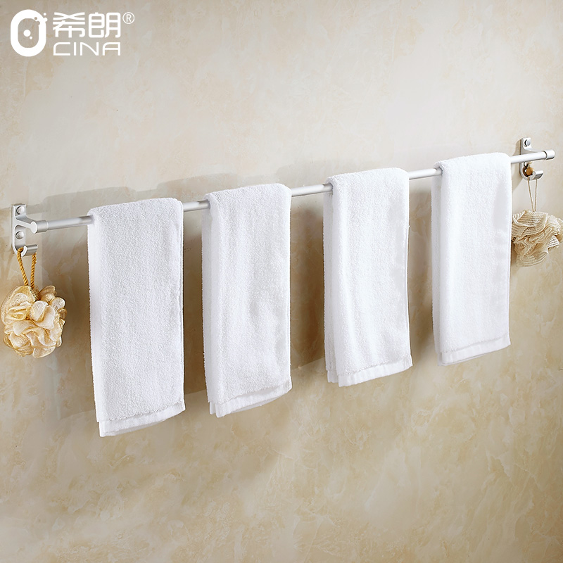 单层免打孔太空铝毛巾架毛巾杆单杆卫生间挂杆挂毛巾挂架浴室挂件