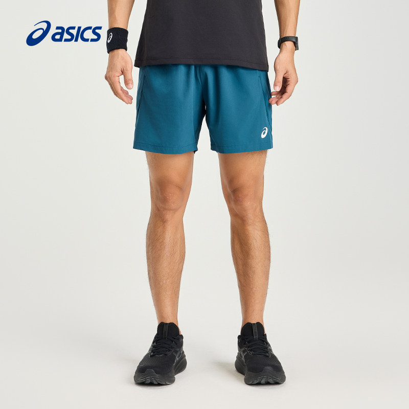 ASICS亚瑟士新款男子吸湿快干跑步短裤反光梭织松紧系带运动短裤,淘宝优惠券,粉丝福利购,淘宝优惠卷
