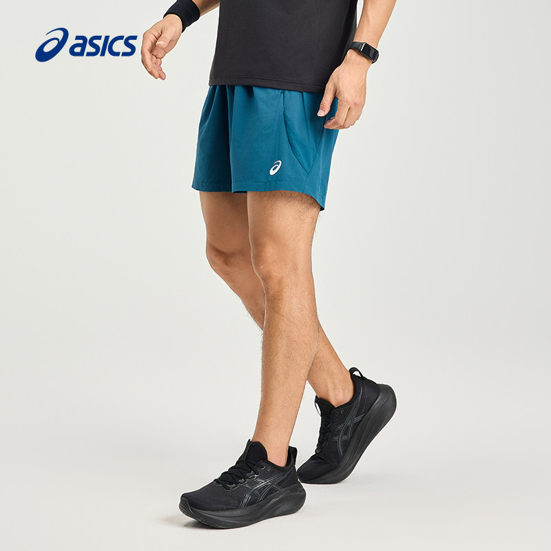 ASICS亚瑟士新款男子吸湿快干跑步短裤反光梭织松紧系带运动短裤,淘宝优惠券,粉丝福利购,淘宝优惠卷