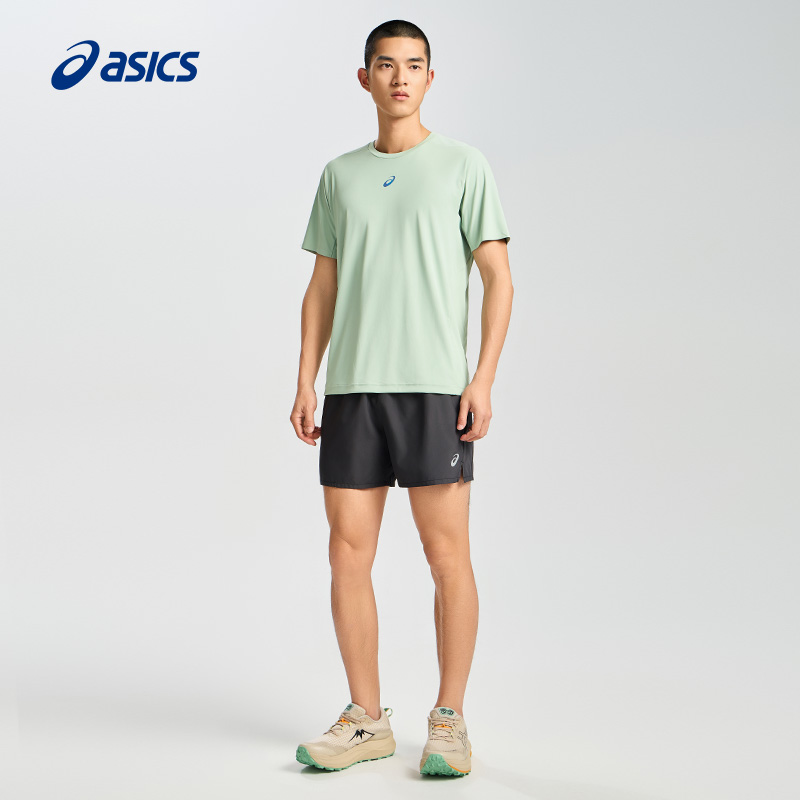 ASICS亚瑟士新款男子运动短裤男式松紧抽绳反光印花轻量跑步短裤