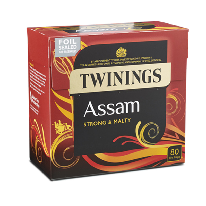 英国原装TWININGS川宁茶UK版Assam阿萨姆红茶泡奶茶 茶叶可用80片