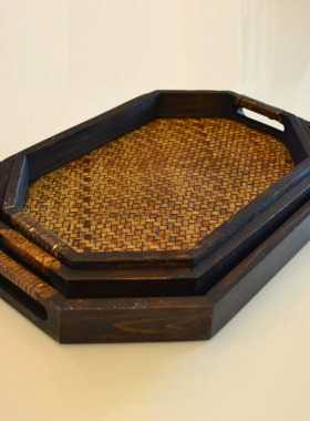 泰国藤编东南亚风会所精油托盘