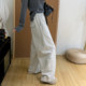 Lazy style ງ່າຍດາຍ topline ການອອກແບບ pants scimitar ສໍາລັບແມ່ຍິງ 2026 ຕົ້ນພາກຮຽນ spring ໃຫມ່ elastic ແອວ drawstring ກ້ວາງຂາບາດເຈັບແລະ trousers