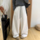 Lazy style ງ່າຍດາຍ topline ການອອກແບບ pants scimitar ສໍາລັບແມ່ຍິງ 2026 ຕົ້ນພາກຮຽນ spring ໃຫມ່ elastic ແອວ drawstring ກ້ວາງຂາບາດເຈັບແລະ trousers