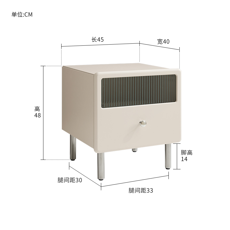 顾家家居法式奶油风床头柜氛围感卧室百搭储物收纳床头柜7831G - 图3