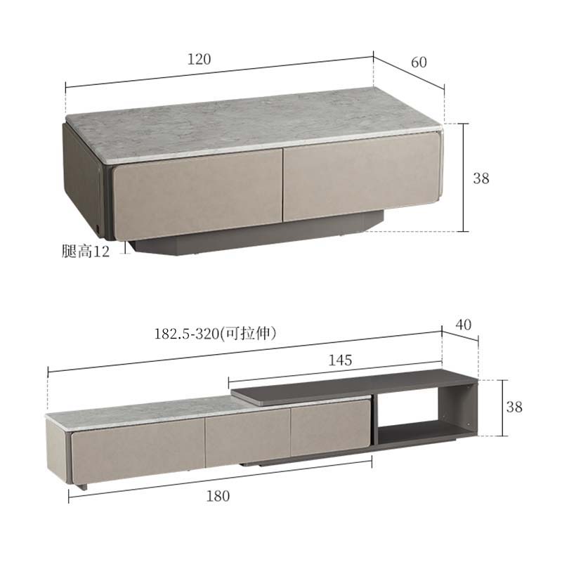 顾家家居现代简约意式轻奢大理石高级感茶几电视柜客厅家具7098 - 图3