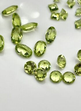 天然橄榄石圆形蛋形公主方橄榄绿首饰配石小清新高级配石非合成！
