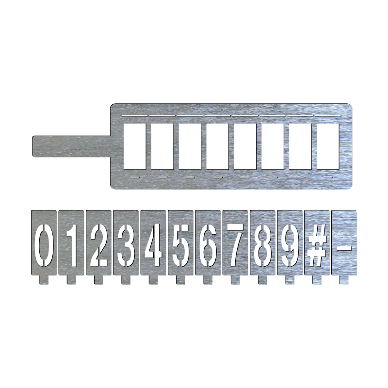 0-9编号数字喷漆模板编码序列字母模具镂空心插卡喷字不锈钢卡槽