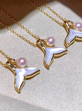 S925银k金工艺淡水珍珠项链吊坠