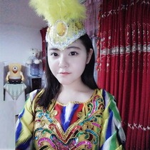 Xinjiang dance headwear feather hat женский Vi этническое меньшинство wind hand wind wind work performance