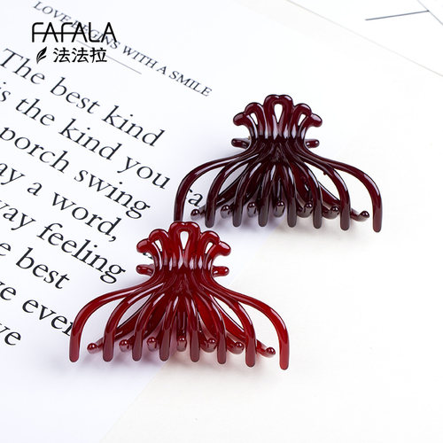 中号抓夹后脑勺头饰韩国优雅气质醋酸发抓马尾发夹洗澡盘发抓女 - 图2