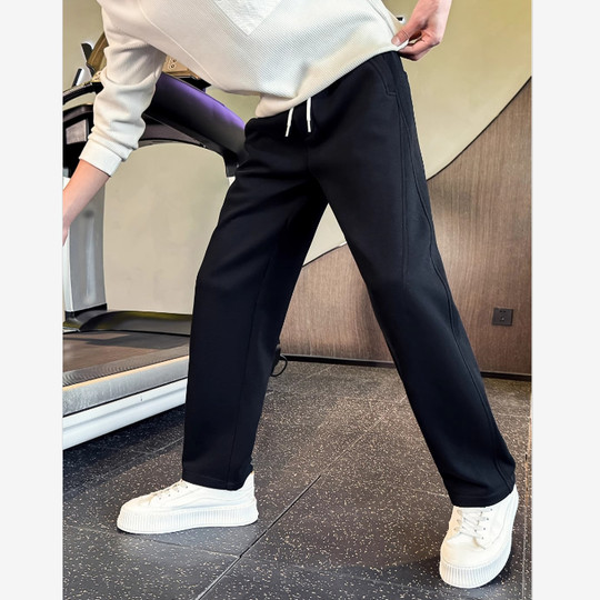 男款卫裤纯色百搭运动裤重磅设计感哈伦裤秋冬新款休闲痞帅高级潮