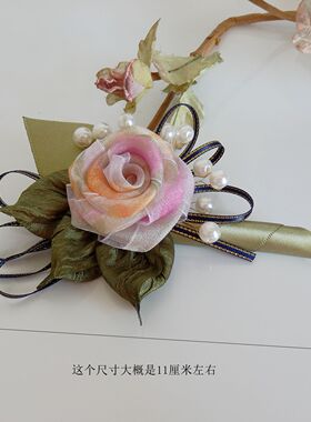 浅粉色玫瑰花马尾弹簧夹鸭嘴夹