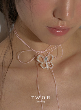 TWOR缇坞珍珠蝴蝶项链