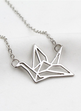 日系千纸鹤大气卡通韩版锁骨链