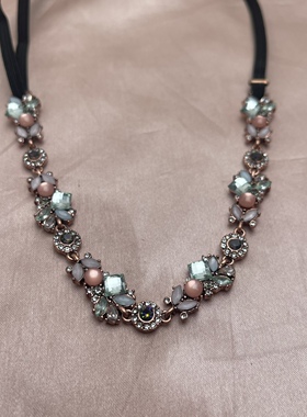 项链金属镀金弹力发带镶水钻女