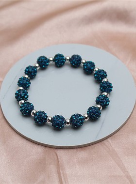 女镶水钻欧美满钻圆珠手镯手串