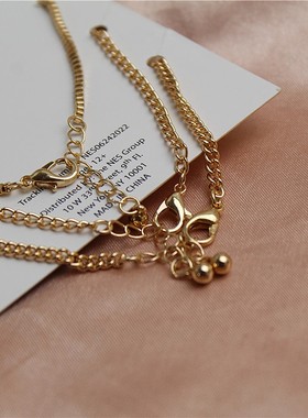 女金属镀金日韩一卡三条手链手饰