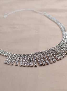 镶水钻闪亮新娘韩版时尚风锁骨链